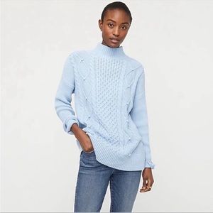 J. Cream Swingy cable-knit mockneck sweater